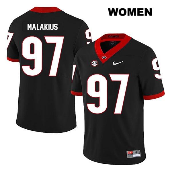 Georgia Bulldogs Women's Tyler Malakius #97 NCAA Legend Authentic Black Nike Stitched College Football Jersey UVZ5656UG